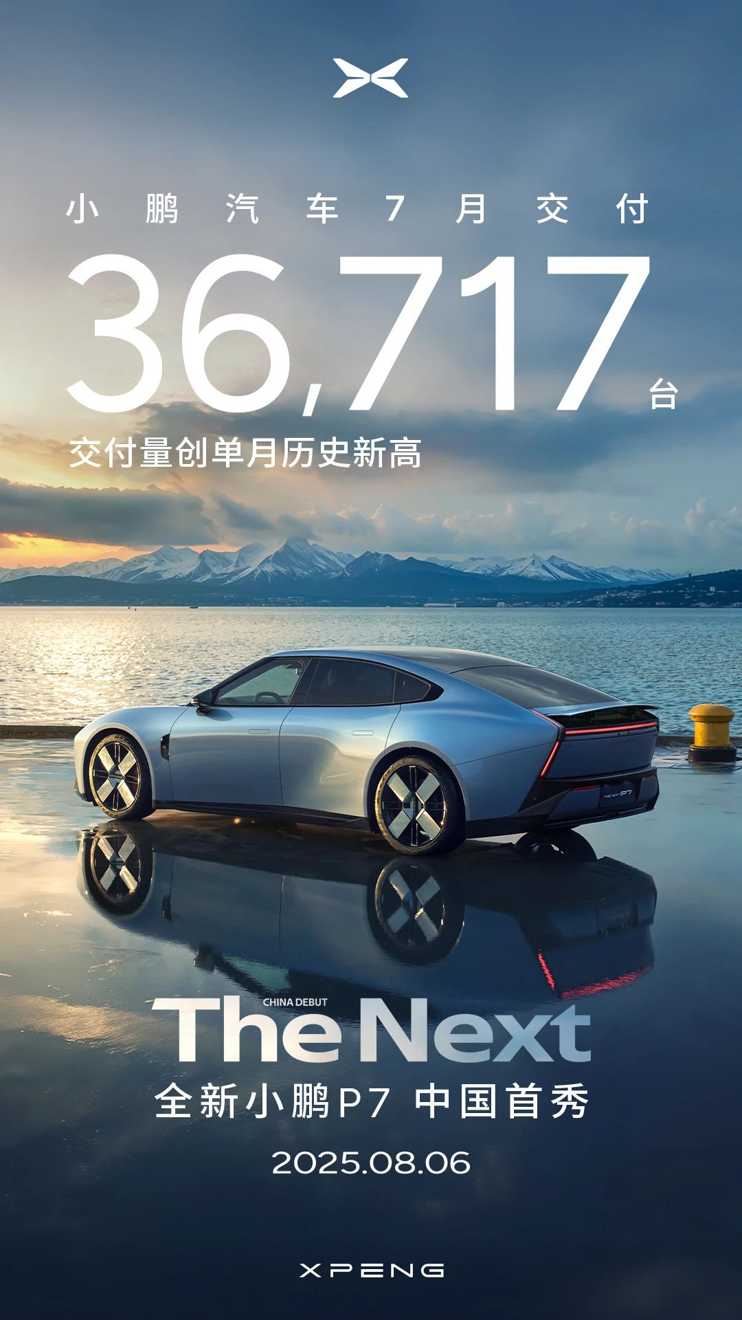 小鹏汽车7月交付36717 辆，同比增长 229% 创单月历史新高